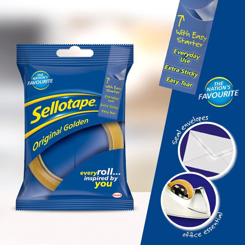 Sellotape Original Golden, Multi-Purpose Clear Tap 2