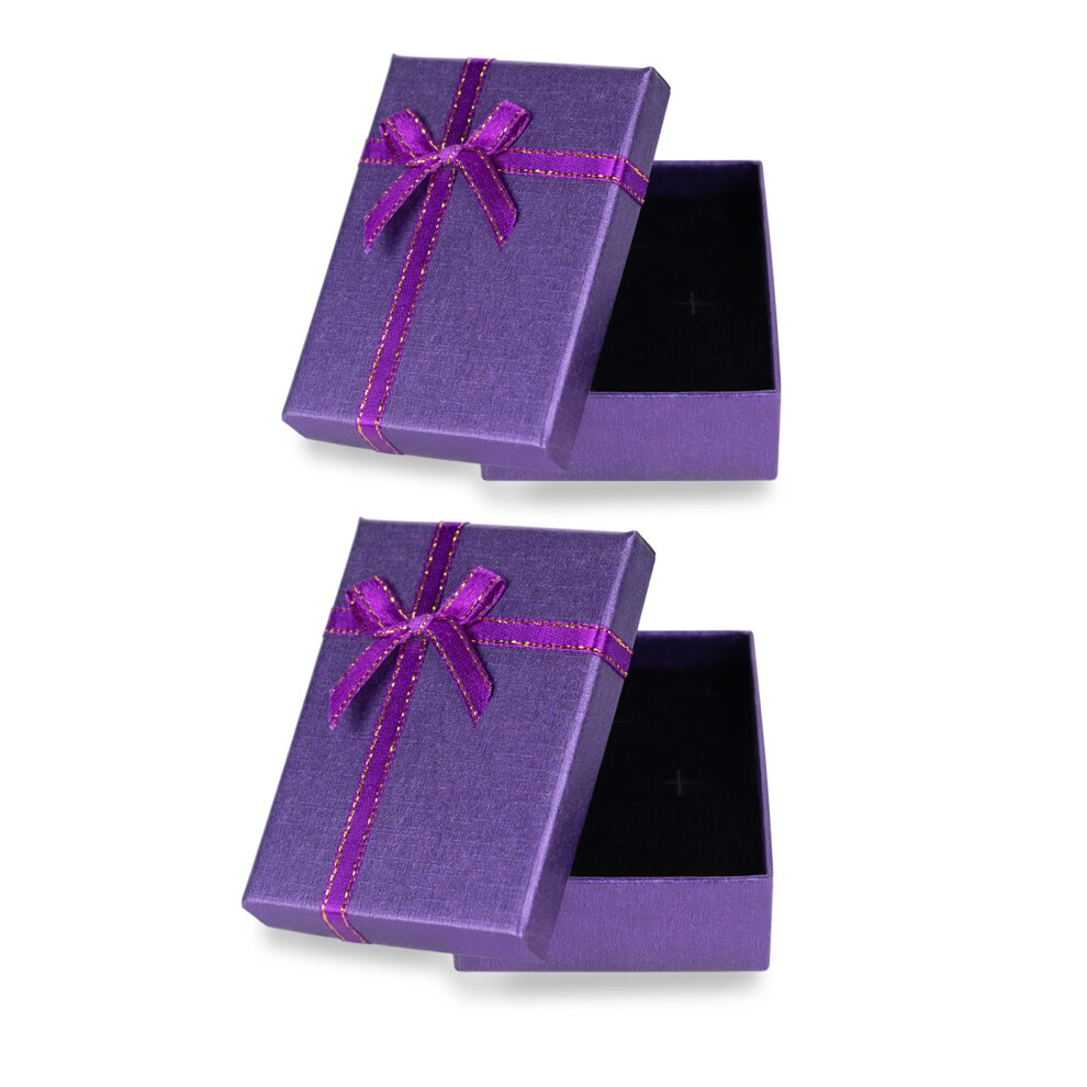 Staedtler 2Pcs Small Gift Boxes, 9X7x3cm Jewellery Gift Box With Lid Ring Earrings Necklace Bra Purple