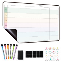 MCCORL Magnetic Family Planner 5 Columns, Weekly Planner Whiteboard for Fridge Calend