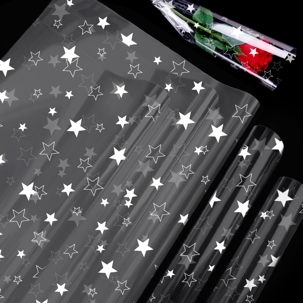 Wrendale Adquator 5M80cm Star Hamper Wrapping Cellophane Paper Sheets,100% Recyclable E White