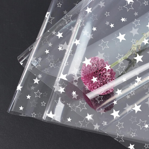 Wrendale ADQUATOR 5m80cm White Star Hamper Wrapping Cellophane Paper Sheets,100% Recyclable E 2