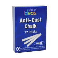 Bright Ideas PK12 8cm White Chalk Sticks, Bright a