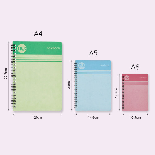 NU: Notebooks - Cloud Pastels Range - A5 Blue Notebook - Wirebound Notebook - 110 Pag 2