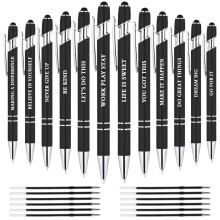 AUAUY 12 Pcs Snarky Office Pens, Ballpoint Pens Set with 12 Replacement Refills, 2 in