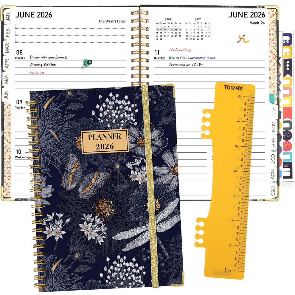 Staedtler Diary 2026, A5 Weekly Planner Notebook From Jan. To Dec. 2026 With Monthly Tabs, Week