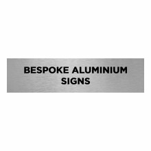 Slimline Aluminium Custom Office Door Sign by ViroDisplay – Rigid Brushed Silver 0.5