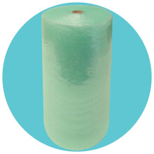 Triplast Biodegradable Green Bubble Wrap Roll, 1000mm x 50m, Extra Wide Small Bubble