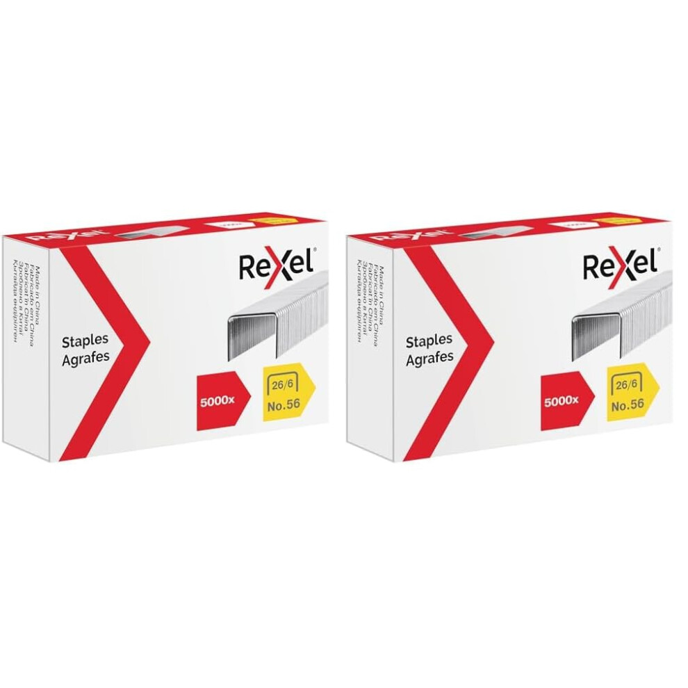 Rexel No.56 26/6 Staples For Standard Staplers, For Stapling Upto 20 Sheets, Use With 92149663