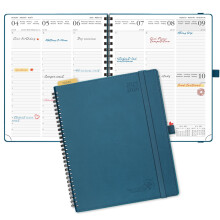 POPRUN Academic Diary 2025-2026 Week to View Large (26.5x21.5 cm) Soft Cover Spiral 1