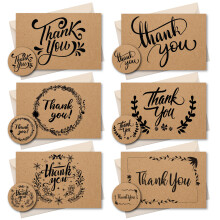 SIMPLY GIFTED Thank You Cards Multipack of 24 with Envelopes & Matching Thank You Sti