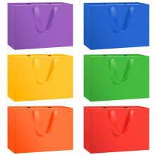 6 Pcs Gift Bags, Medium Gift Bags for Present - Birthday Gift Bag, Colorful Paper Bag
