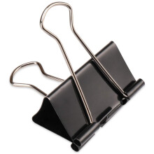 H&S 10 Large 51mm Binder Clips, Black Paper Clamps