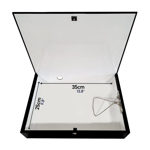 Box File with Lock Spring Ring Pull & Catch Glossy Finish 75mm Spine Ideal Document O 2