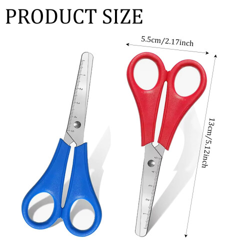 SUHAI 2 Pcs Kids Scissors, Compact Style, Blunt Ti 1