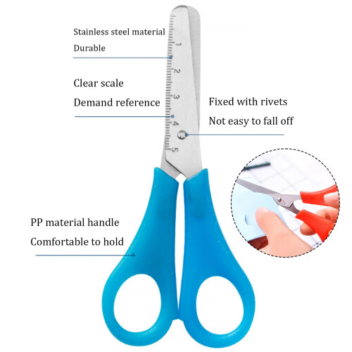 SUHAI 2 Pcs Kids Scissors, Compact Style, Blunt Ti 2