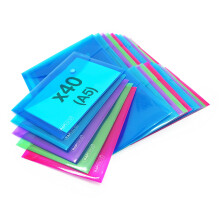 Rapesco 1680 ECO Recycled Popper Wallets, A5, Assorted Bright Transparent Colours, Pa