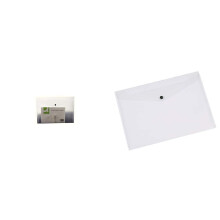 Q-Connect A4 Document Folder Plastic Clear Popper KF01244Q - Pack of 12 &A5 Clear Pla