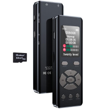 DISTANCEE 64GB Digital Voice Recorder Device 7-Level Voice Activation Audio Recording