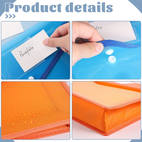 A4 Plastic Wallet, 6pcs Plastic File Folder Popper 2