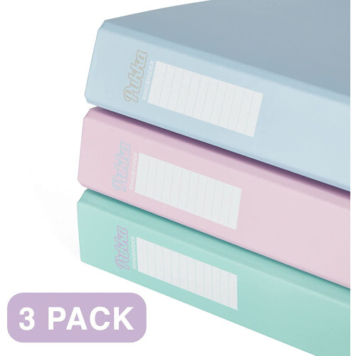 Pukka Pad A4 Pastel Ring Binders D-Ring - Blue, Pi 1