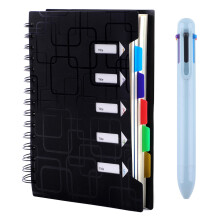 Weysoo A5 Notebook with Dividers, Spiral Notebook with Multicolor Pen, Project Book 2