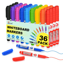 SUIN 9 Colours Low-Odour Whiteboard Markers - Slimline Medium Fine Tip Whiteboard Pen