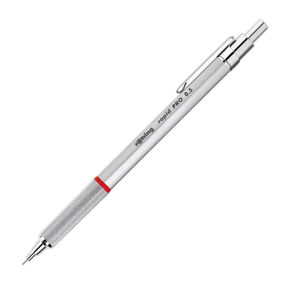 Pentel Rotring Rapid Pro Mechanical Pencil | Hb 0.5 Mm Lead Propelling Pencil | Reduced Lead Silver