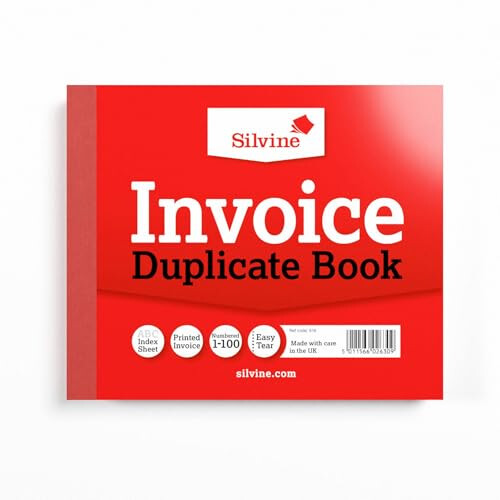 Wrendale Silvine Duplicate Invoice Book - Numbered 1-100 with index sheet (102 x 127mm) [Pack 1