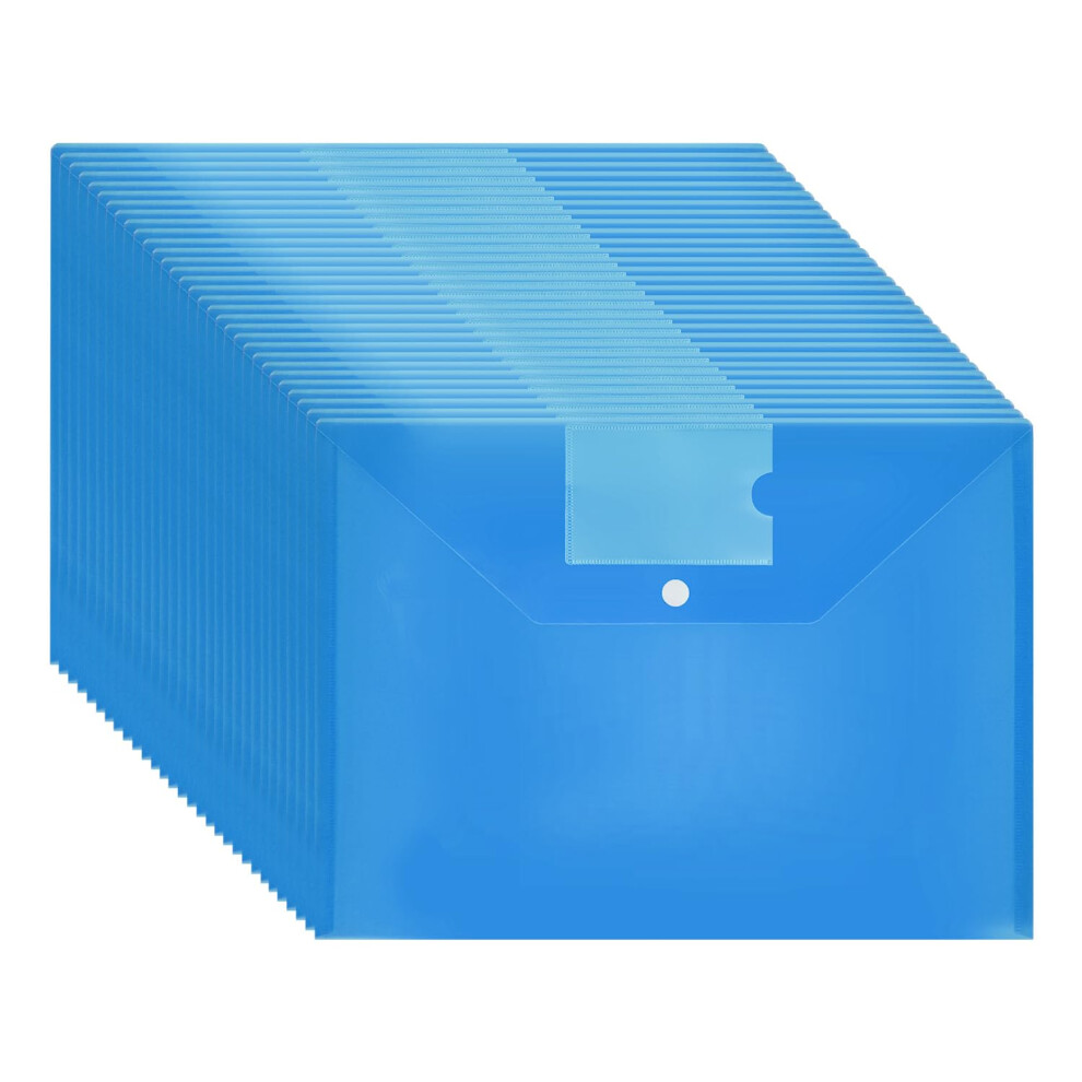 Uni-Ball Plastic Wallets A4 Document Folders For Paperwork A4 Document Wallets Popper Wallet W Blue