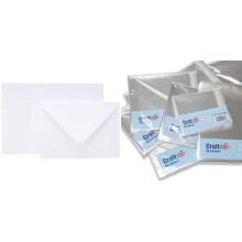 Craft UK 50 Cards and Envelopes, White, 5 x 7-Inch
