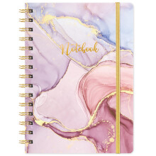 A5 Notebook - Artfan Notebook A5 Twin-Wire Binding, Elastic Closure, Premium Lined Pa