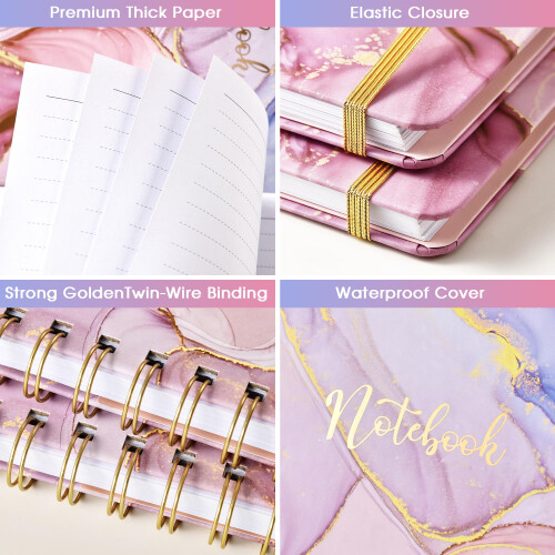 Pilot A5 Notebook - Artfan Notebook A5 Twin-Wire Binding, Elastic Closure, Premium Lined Pa 2