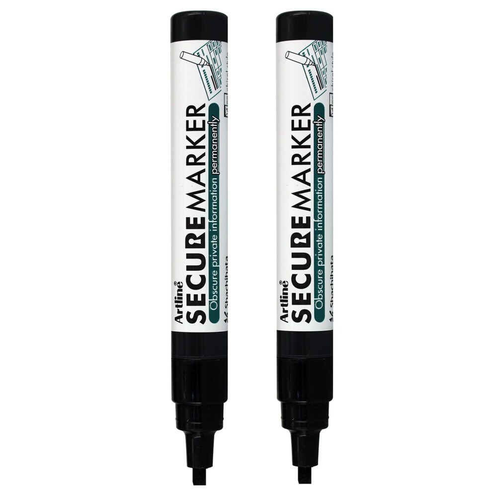 Staedtler Artline Pack Of 2 Secure Permanent Marker Pens Indelible Marker Pens With 4Mm Black