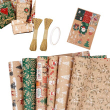 70 * 50cm Christmas Wrapping Paper Gift Wrap Set,6 Sheets Quality Wrapping Paper Red
