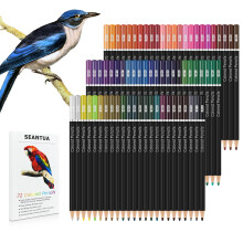 72 Coloured Pencils Set for Adult, Quality Soft Core, Oil Based Colouring Pencils for