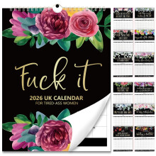 PICKONA Calendar 2026 UK - 2026 Wall Calendar for Tired-Ass Women, Skylight Calendar