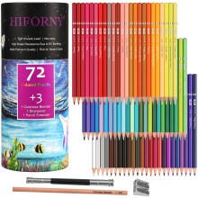 HIFORNY 75 Pack Colored Pencils Set for Adult Coloring,72 Colors Coloring Pencils wit