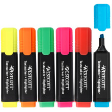 Westcott highlighter markers 6-piece mix | Set of 6 highlighters in bright colours |