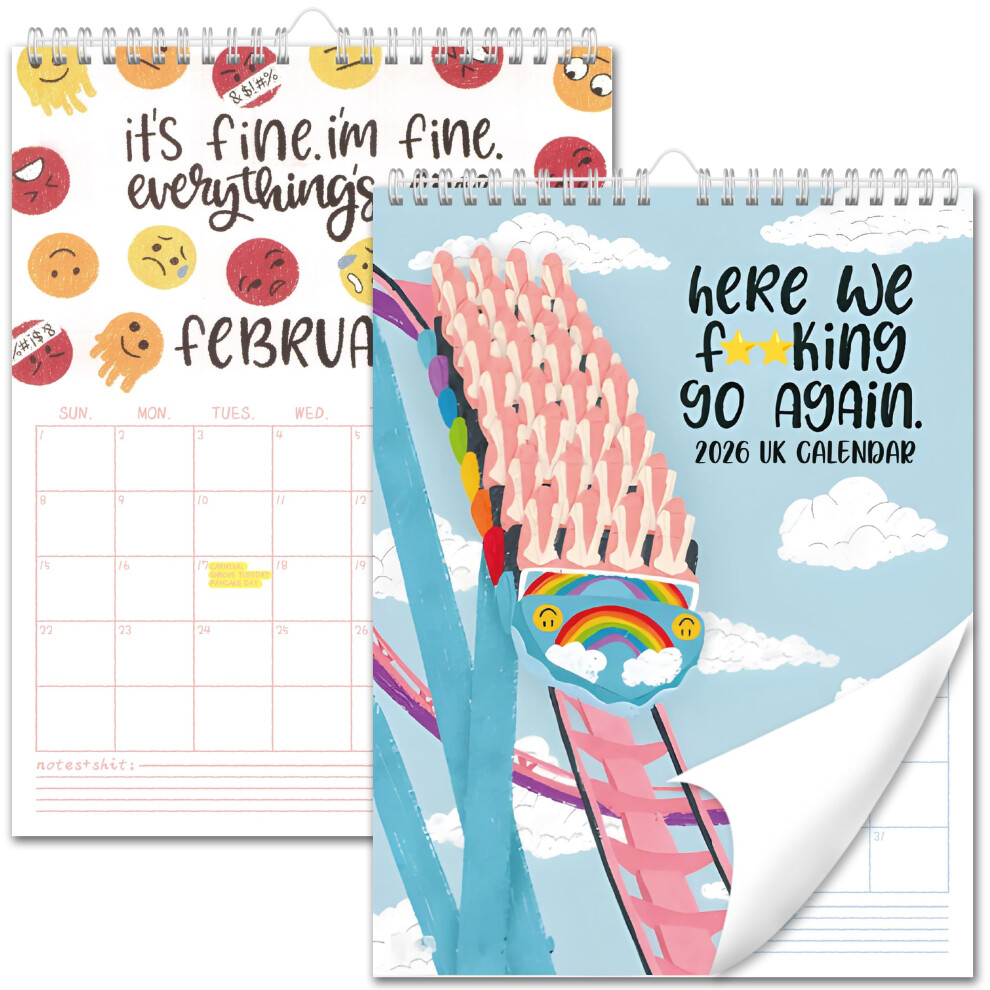 PICKONA Calendar 2026 UK - 2026 Wall Calendar for Women, Skylight Calendar 2026 UK, 1