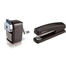 Helix Metal Desktop Sharpener for Standard and Jumbo Pencils (Assorted Colours) & Ama