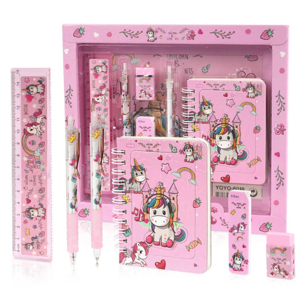 Staedtler Offcup Kids Stationery Set - Unicorn Gift Includes Gel Pen, Mechanical Pencil, Rulers