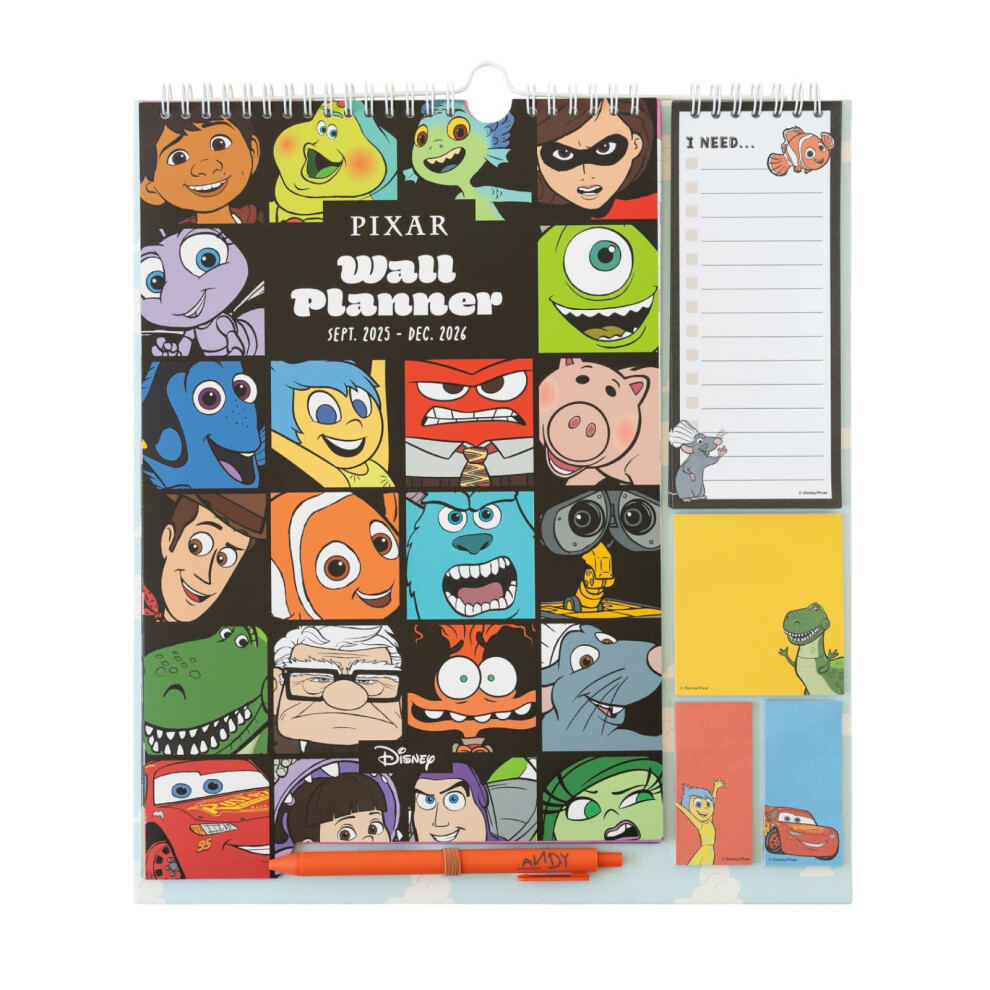 New Uni-Ball Grupo Erik Wall Planner 2026 - Disney Pixar | Monthly Planner With Stickers, Pen, Sho
