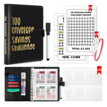 A5 Money Budget Binder, 100 Envelope Saving Challenge, Money Saving Wallet Money Orga