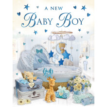 Regal Publishing New Baby Boy Card - 8 x 6 inches - Piccadilly Greetings
