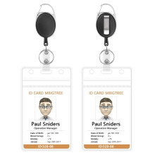 Mecool 2 Pcs Badge Holder with Retractable Lanyard, Waterproof ID Card Reel and Carab
