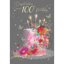 Cherry Orchard Age 100 Birthday Card,Artistic Happy 100th Birthday Greeting Card - Fr