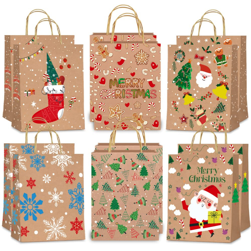 Brother Christmas G-Ift Bags Kraft Christmas Bags For Presents Christma Paper Bags With Handl