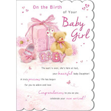Piccadilly Greetings Regal Publishing mBaby Card Baby Girl - 9 x 6 inches C80538,whit
