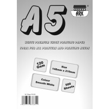 ARK A5 120gsm White Premium Thick Printing Paper Suitable for All Printers(Pack of 50