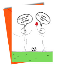 Funny Football Referee Red Card Birthday Card Men